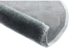 Tapijt Shaggy Glitter Zilver - Polyester - D120 Cm