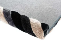 Tapijt Shaggy Met 3D-Effect Sablier - Polyester - 140 X 200 Cm - Grijs Zwart En Wit