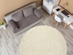 Tapijt Soffi Rond Shaggy 5Cm Creme Cercle 120 Cm