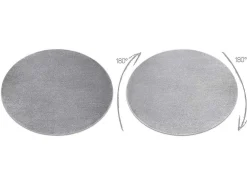 Tapijt Softy Cirkel Uniform, Enkele Kleur Grijs Cercle 200 Cm