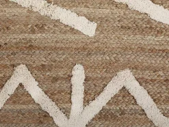 Tapijt Van Handgeweven Jute En Katoen - 160 X 230 Cm - Naturelkleurig En Wit - Garland