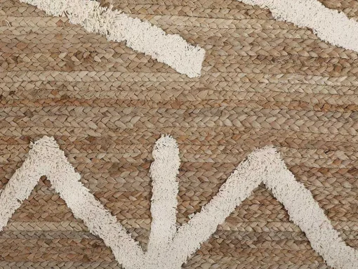 Tapijt Van Handgeweven Jute En Katoen - 160 X 230 Cm - Naturelkleurig En Wit - Garland