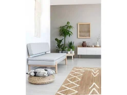 Tapijt Van Handgeweven Jute En Katoen - 160 X 230 Cm - Naturelkleurig En Wit - Garland