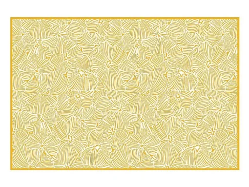Tapijt Van Vinyl Met Bloemmotieven - 120 X 180 Cm - Geel En Wit - Capucina