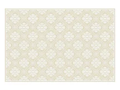 Tapijt Van Vinyl Met Cementtegeleffect - 120 X 180 Cm - Beige En Wit - Majesti