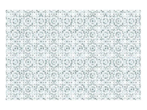 Tapijt Van Vinyl Met Cementtegeleffect - 120 X 180 Cm - Blauw En Wit - Princy
