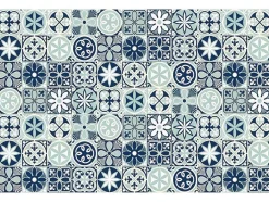 Tapijt Van Vinyl Met Cementtegeleffect - 120 X 180 Cm - Blauw - Rica