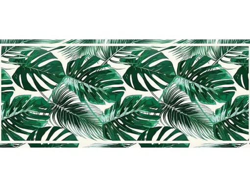Tapijt Van Vinyl Met Etnische Stijl Sierrana - 66 X 160 Cm - Groen En Wit
