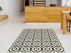 Tapijt Van Vinyl Met Mozaiekeffect - 120 X 180 - Zwart En Wit - Splita