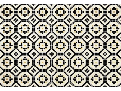 Tapijt Van Vinyl Met Mozaiekeffect - 120 X 180 - Zwart En Wit - Splita