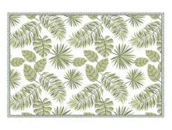 Tapijt Van Vinyl Met Tropisch Motief - 120 X 180 Cm - Groen En Wit - Tropicala