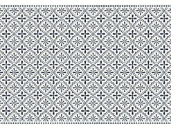 Tapijt Van Vinyl Met Vloertegelmotief Terquise - 120 X 180 Cm - Blauw En Wit