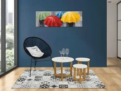 Tapijt Van Vinyl Met Vloertegelmotief Mosai - 120 X 180 Cm - Zwart En Wit