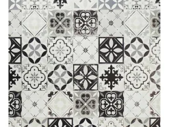 Tapijt Van Vinyl Met Vloertegelmotief Mosai - 120 X 180 Cm - Zwart En Wit