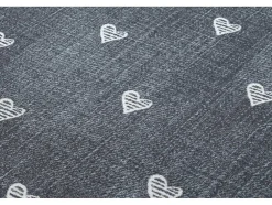 Tapijt Voor Kinderen Hearts Jeans, Gewreven Harten, Kinderen - Grijsk 100X150 Cm