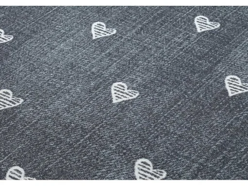 Tapijt Voor Kinderen Hearts Jeans, Gewreven Harten, Kinderen - Grijsk 100X150 Cm