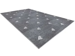 Tapijt Voor Kinderen Hearts Jeans, Gewreven Harten, Kinderen - Grijsk 100X150 Cm