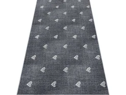 Tapijt Voor Kinderen Hearts Jeans, Gewreven Harten, Kinderen - Grijsk 100X150 Cm