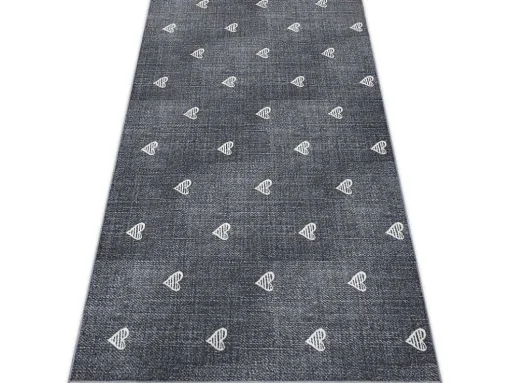 Tapijt Voor Kinderen Hearts Jeans, Gewreven Harten, Kinderen - Grijsk 100X150 Cm