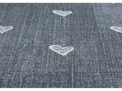 Tapijt Voor Kinderen Hearts Jeans, Gewreven Harten, Kinderen - Grijsk 100X150 Cm