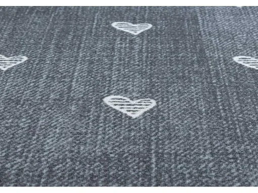 Tapijt Voor Kinderen Hearts Jeans, Gewreven Harten, Kinderen - Grijsk 100X150 Cm