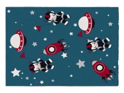 Tapijt Voor Kinderen Met Astronautenmotieven - Glanzende Lurex-Afwerking - 120 X 170 Cm - Meerdere Kleuren - Astrono
