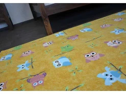 Tapijt Voor Kinderen Owls Geel Uilen 200X400 Cm