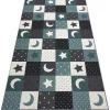 Tapijt Voor Kinderen Stars Sterren, Sterretje , Kinderen, Turkoois / 300X450 Cm
