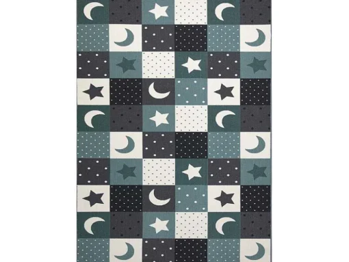 Tapijt Voor Kinderen Stars Sterren, Sterretje , Kinderen, Turkoois / 300X450 Cm
