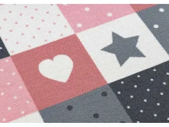 Tapijt Voor Kinderen Stars Sterren, Sterretje , Rozekleuring / Grijs 100X300 Cm