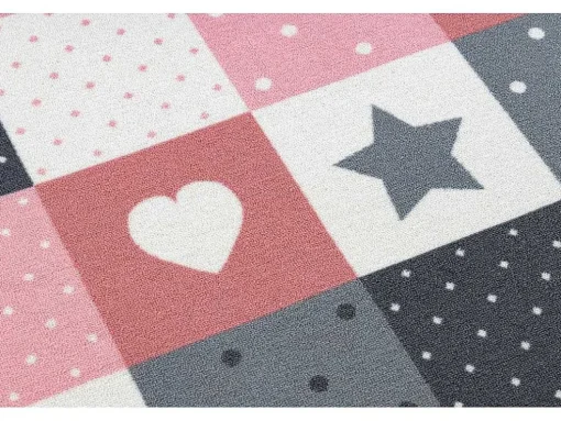 Tapijt Voor Kinderen Stars Sterren, Sterretje , Rozekleuring / Grijs 100X300 Cm