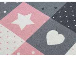 Tapijt Voor Kinderen Stars Sterren, Sterretje , Rozekleuring / Grijs 100X300 Cm