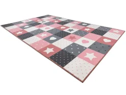 Tapijt Voor Kinderen Stars Sterren, Sterretje , Rozekleuring / Grijs 100X300 Cm