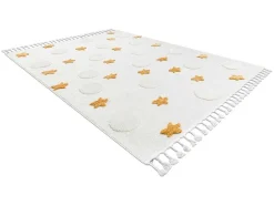 Tapijt Yoyo Gd75 Wit / Oranje - Sterren, Cirkels Voor Kinderen, Struct 200X290 Cm