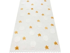 Tapijt Yoyo Gd75 Wit / Oranje - Sterren, Cirkels Voor Kinderen, Struct 200X290 Cm
