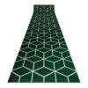 Tapijtloper Emerald Exclusief 1014 Glamour, Stijlvol Kubus Fles Groen 80X550 Cm