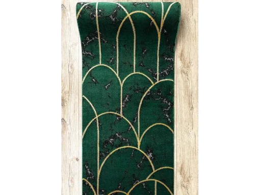 Tapijtloper Emerald Exclusief 1016 Glamour, Stijlvol Art Deco, Marmer 80X120 Cm