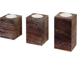 Theelichthouder Mcw-C58 (3 Stuks), Bruin