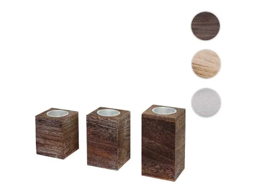 Theelichthouder Mcw-C58 (3 Stuks), Bruin