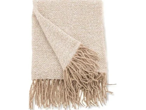 Toby Plaid 170X130Cm Beige, Wit.