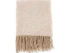Toby Plaid 170X130Cm Beige, Wit.