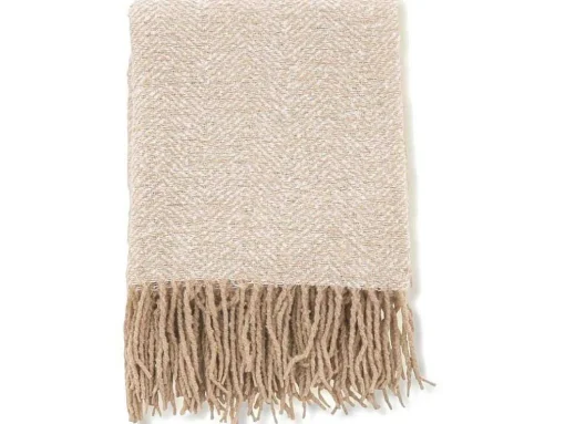 Toby Plaid 170X130Cm Beige, Wit.