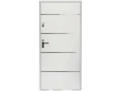 Toegangsdeur Van Massief Staal En Roestvrij Staal H207 X B100 Cm Wit - Rechts Duwend - Naxara