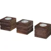 Tolve Theelichthouder (Set Van 3), Bruin