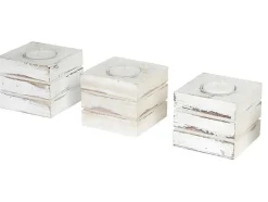 Tolve Theelichthouder (Set Van 3), Wit