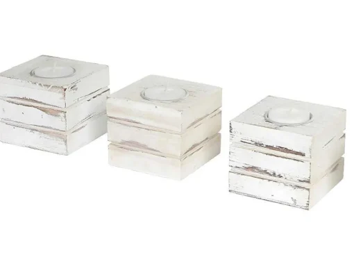 Tolve Theelichthouder (Set Van 3), Wit