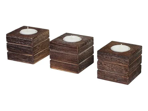 Tolve Theelichthouder (Set Van 3), Bruin