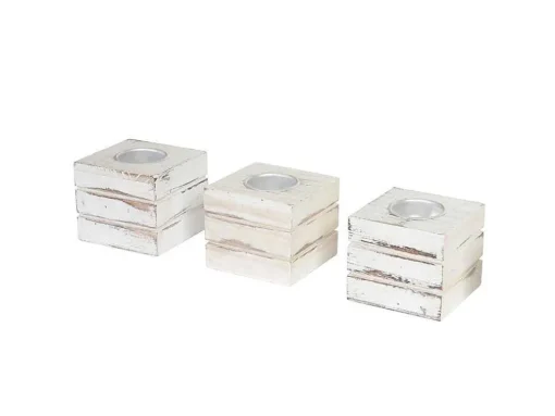 Tolve Theelichthouder (Set Van 3), Wit