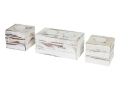 Tolve Theelichthouderset (3 Stuks), Wit