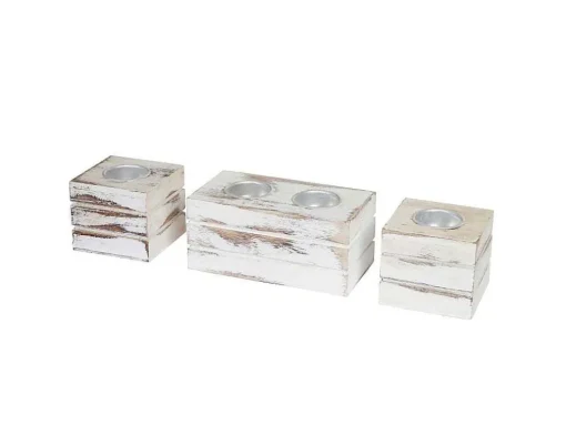 Tolve Theelichthouderset (3 Stuks), Wit